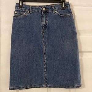 Lacoste Jeans Skirt size 36 excellent condition length 21” waist 28”